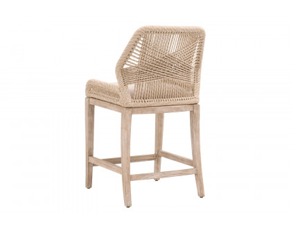 Essentials Woven Loom Counter Stool - Sand Natural Gray Reinforced