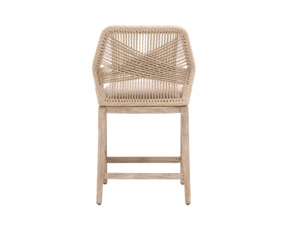 Essentials Woven Loom Counter Stool - Sand Natural Gray Reinforced