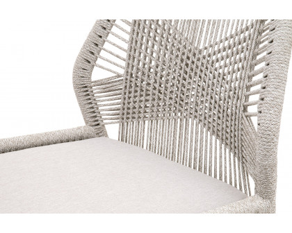 Essentials Woven Loom Outdoor Counter Stool - Taupe White Gray Teak