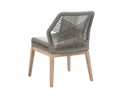 Essentials Woven Loom Dining Chair, Set of 2 - Platinum Natural Gray Fixed