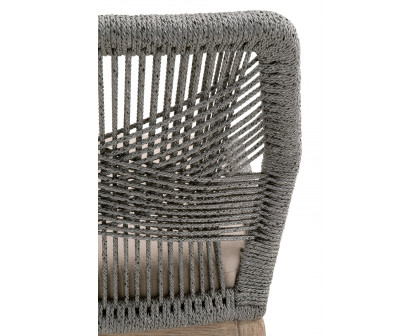 Essentials Woven Loom Dining Chair, Set of 2 - Platinum Natural Gray Fixed