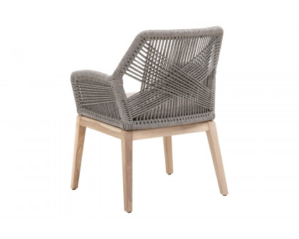 Essentials Woven Loom Outdoor Arm Chair, Set of 2 - Platinum Gray Teak