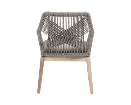 Essentials Woven Loom Outdoor Arm Chair, Set of 2 - Platinum Gray Teak