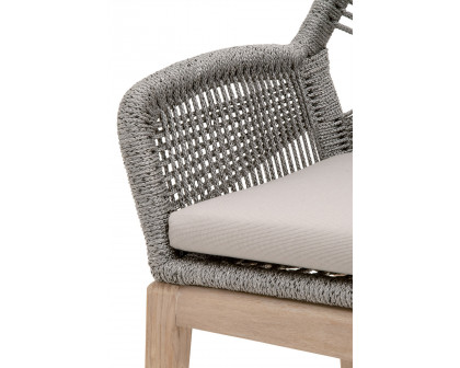 Essentials Woven Loom Outdoor Arm Chair, Set of 2 - Platinum Gray Teak