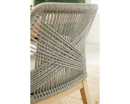 Essentials Woven Loom Outdoor Arm Chair, Set of 2 - Platinum Gray Teak