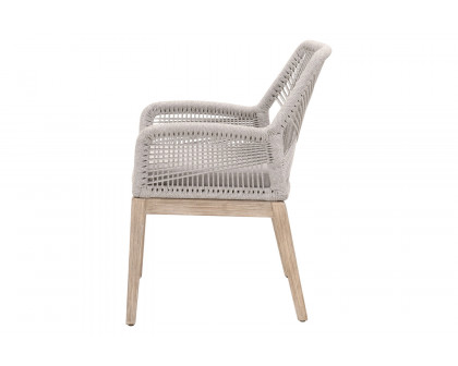 Essentials Woven Loom Arm Chair, Set of 2 - Taupe Fixed Seat