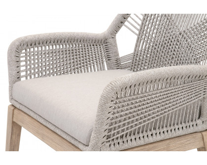 Essentials Woven Loom Arm Chair, Set of 2 - Taupe Fixed Seat