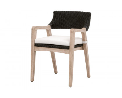 Essentials Woven Lucia Arm Chair - Black Rattan