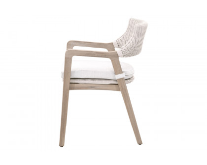 Essentials Woven Lucia Outdoor Arm Chair - Pure White Synthetic Loom