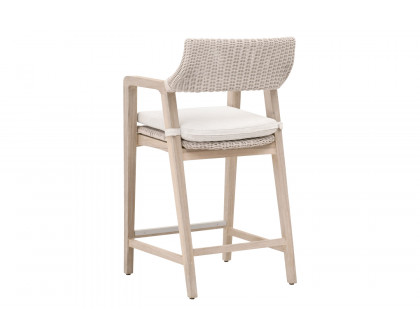 Essentials Woven Lucia Outdoor Counter Stool - Pure White Synthetic Loom