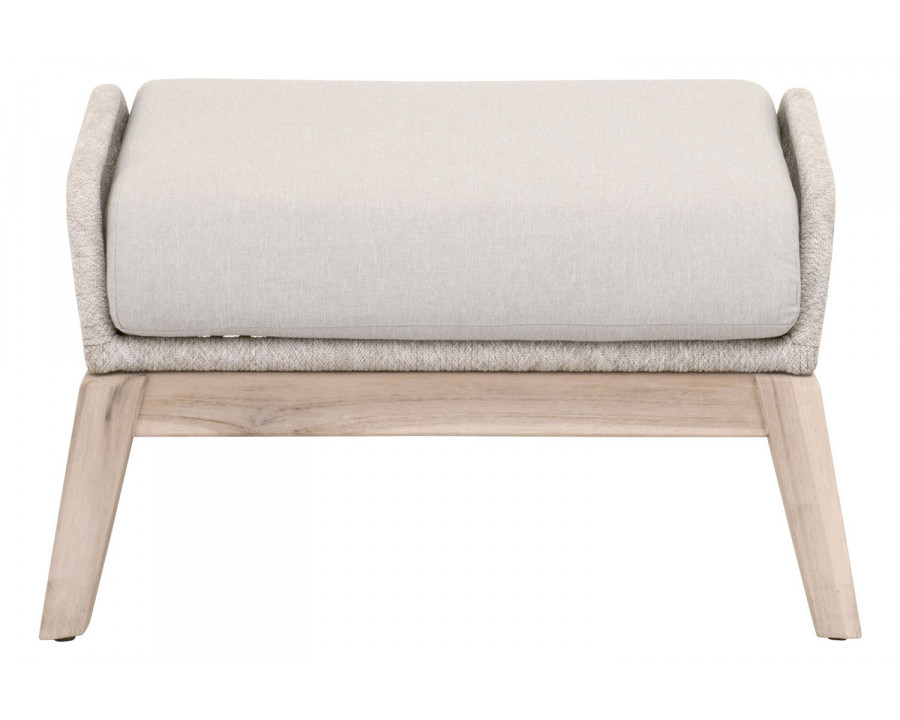 Essentials Woven Loom Outdoor Footstool - Taupe