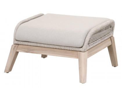 Essentials Woven Loom Outdoor Footstool - Taupe