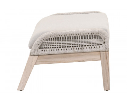 Essentials Woven Loom Outdoor Footstool - Taupe