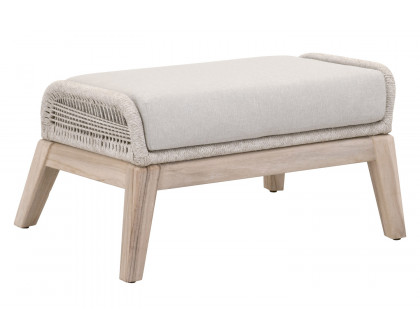 Essentials Woven Loom Outdoor Footstool - Taupe