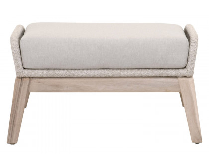 Essentials Woven Loom Outdoor Footstool - Taupe