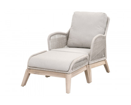 Essentials Woven Loom Outdoor Footstool - Taupe