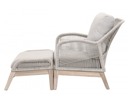 Essentials Woven Loom Outdoor Footstool - Taupe