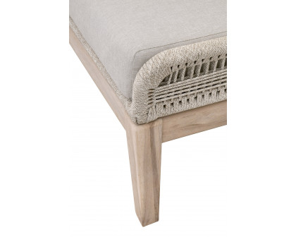 Essentials Woven Loom Outdoor Footstool - Taupe