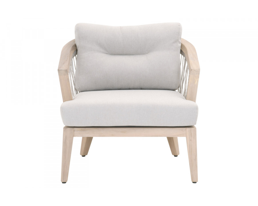 Essentials - Woven Web Outdoor Club Chair in Taupe White