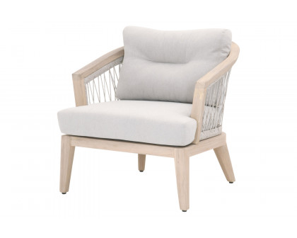 Essentials - Woven Web Outdoor Club Chair in Taupe White