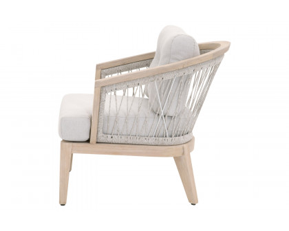 Essentials - Woven Web Outdoor Club Chair in Taupe White