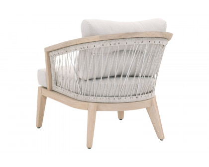 Essentials - Woven Web Outdoor Club Chair in Taupe White