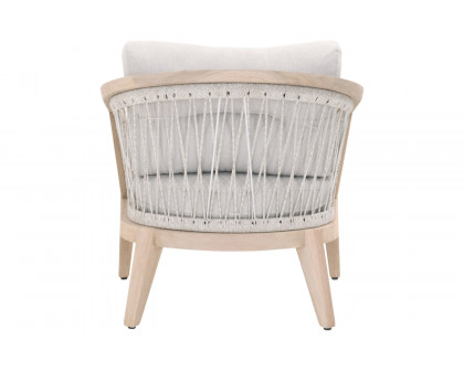 Essentials - Woven Web Outdoor Club Chair in Taupe White