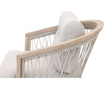 Essentials - Woven Web Outdoor Club Chair in Taupe White