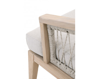 Essentials - Woven Web Outdoor Club Chair in Taupe White