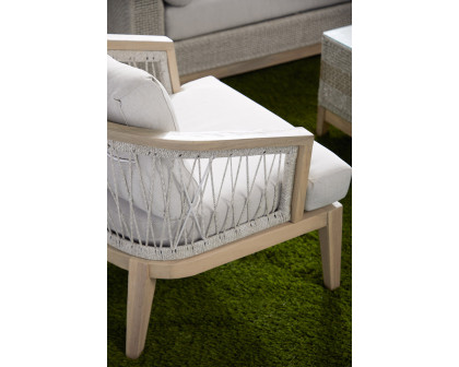 Essentials - Woven Web Outdoor Club Chair in Taupe White