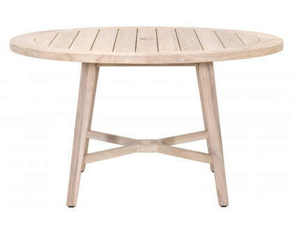 Essentials - Woven Carmel Outdoor 54" Round Dining Table in Gray Teak