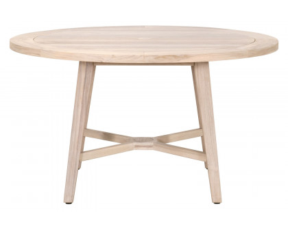 Essentials - Woven Carmel Outdoor 54" Round Dining Table in Gray Teak