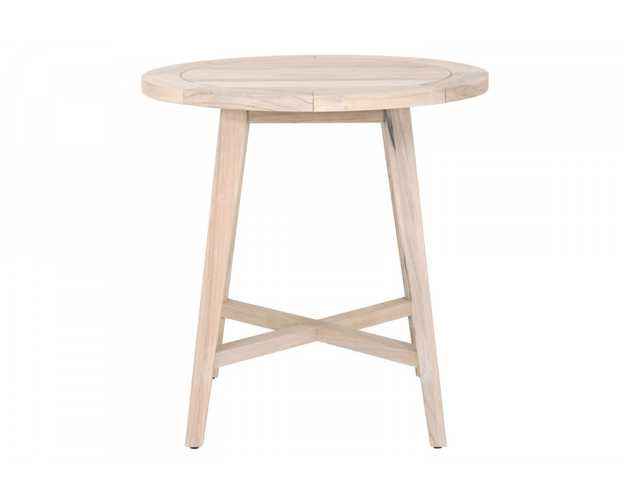 Essentials Woven Carmel Outdoor 36" Round Counter Table - Gray Teak