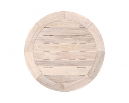 Essentials Woven Carmel Outdoor 36" Round Counter Table - Gray Teak