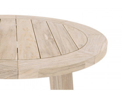 Essentials Woven Carmel Outdoor 36" Round Counter Table - Gray Teak