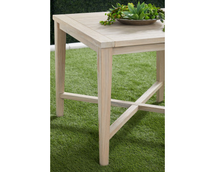 Essentials Woven Carmel Outdoor 42" Square Counter Table - Gray Teak