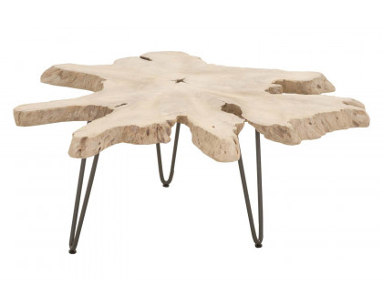 Essentials - Woven Drift Nesting Coffee Table in Gray Teak