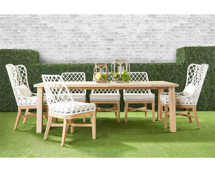 Essentials - Woven Diego Outdoor Dining Table Base in Gray Teak