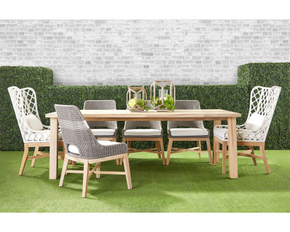 Essentials - Woven Diego Outdoor Dining Table Base in Gray Teak