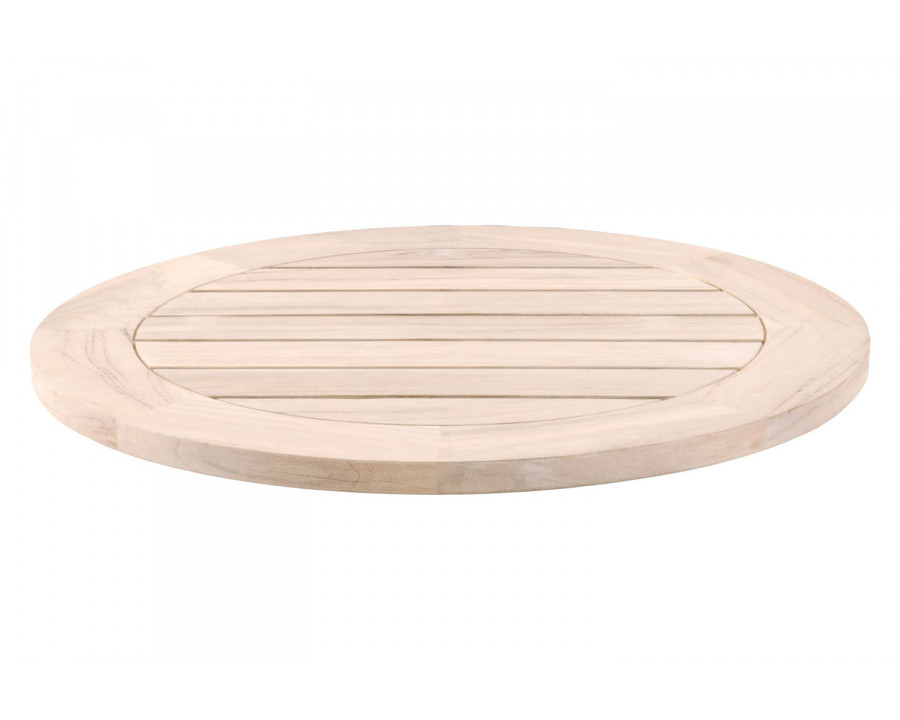 Essentials - Woven Boca Outdoor Lazy Susan in Gray Teak