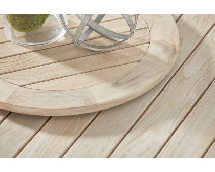 Essentials - Woven Boca Outdoor Lazy Susan in Gray Teak