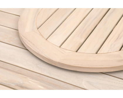 Essentials - Woven Boca Outdoor Lazy Susan in Gray Teak