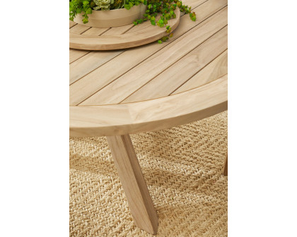 Essentials - Woven Boca Outdoor Lazy Susan in Gray Teak