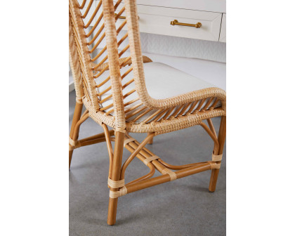 Essentials Woven Laguna Dining Chair, Set of 2 - Natural Sanded Peel White Speckle