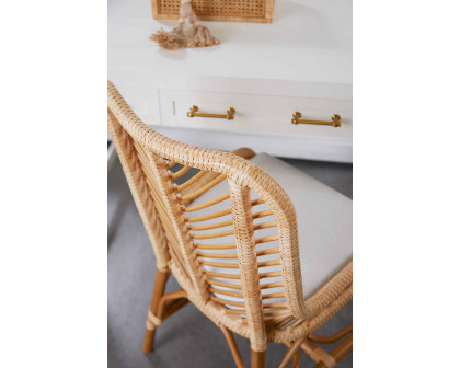 Essentials Woven Laguna Dining Chair, Set of 2 - Natural Sanded Peel White Speckle