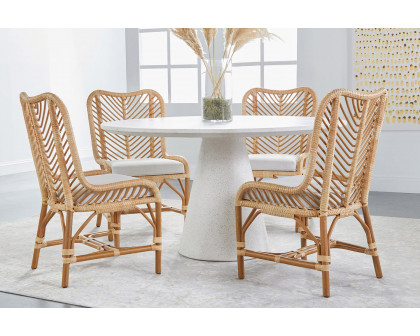 Essentials Woven Laguna Dining Chair, Set of 2 - Natural Sanded Peel White Speckle