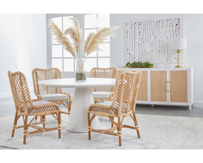 Essentials Woven Laguna Dining Chair, Set of 2 - Natural Sanded Peel White Speckle