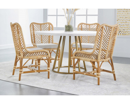 Essentials Woven Laguna Dining Chair, Set of 2 - Natural Sanded Peel White Speckle