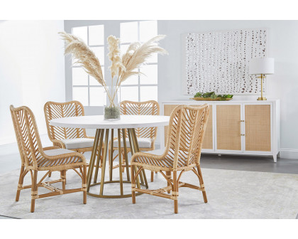 Essentials Woven Laguna Dining Chair, Set of 2 - Natural Sanded Peel White Speckle