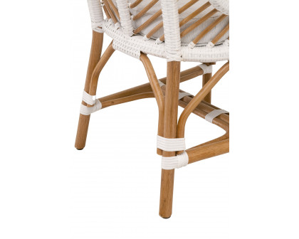 Essentials Woven Laguna Dining Chair, Set of 2 - White Synthetic Peel White Speckle